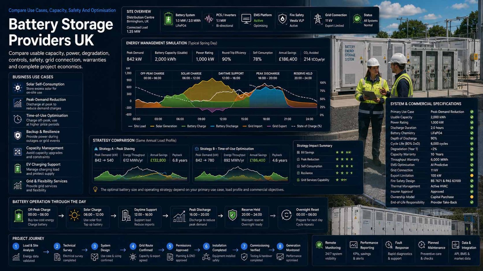 Compare Battery Storage Providers UK Commercial battery energy storage system, switchgear and energy controls for a UK business