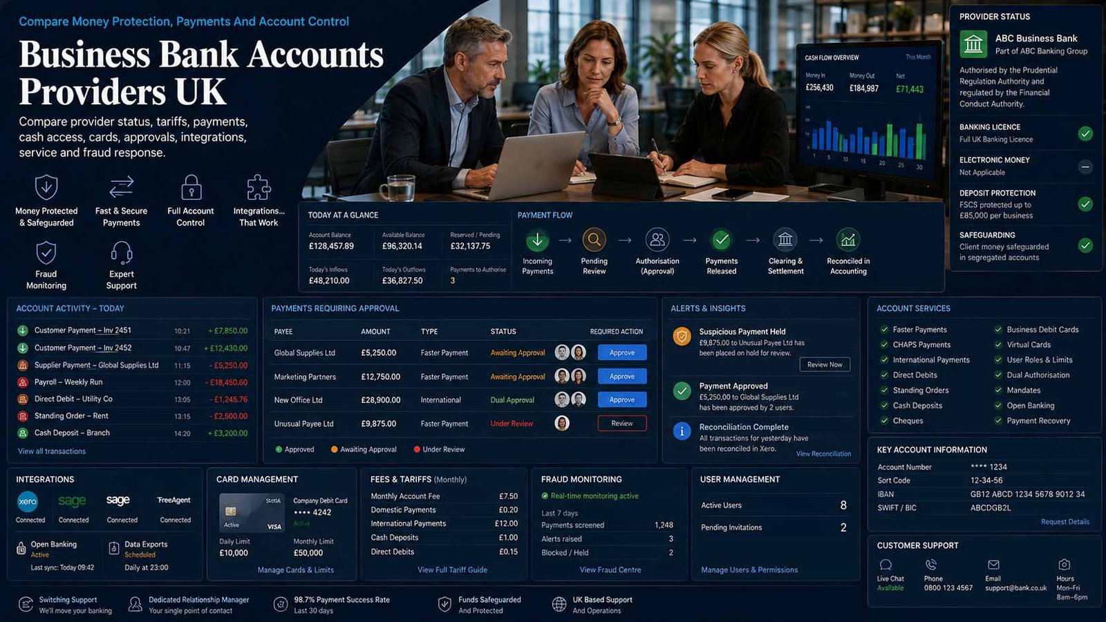 Business banking, payment controls and financial administration for a UK company