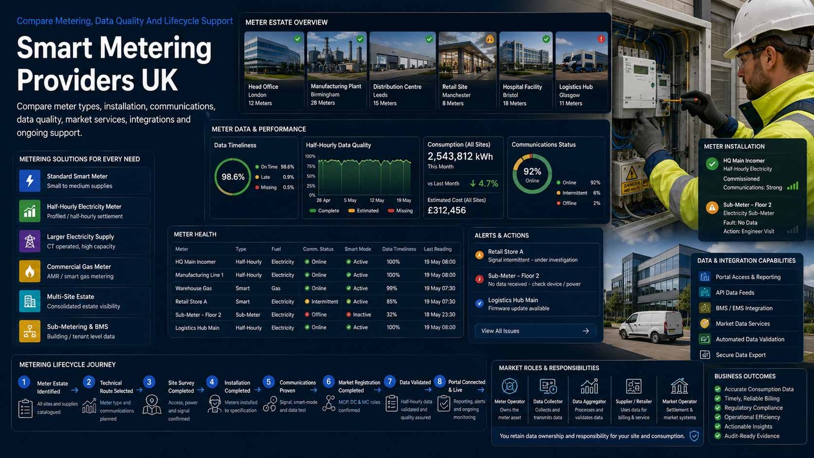 Commercial smart metering and energy data management for a UK business