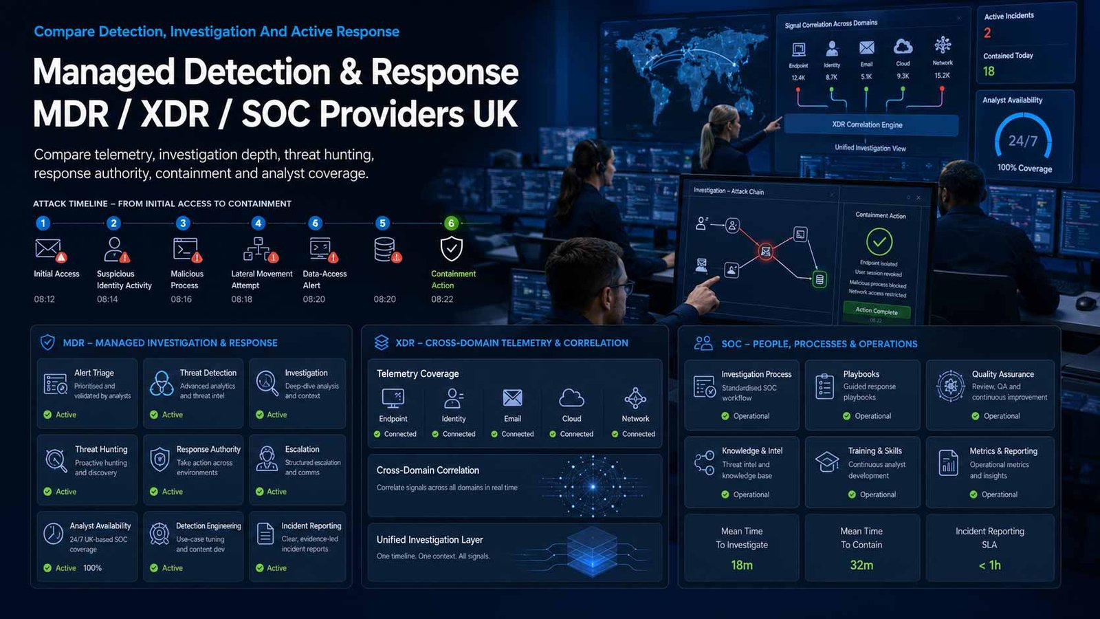 Managed detection and response security operations for a UK business