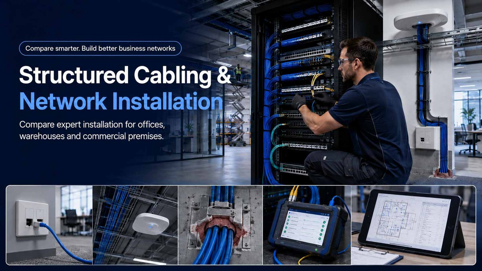 Compare Structured Cabling Installers UK Structured cabling and network installation for a UK business premises