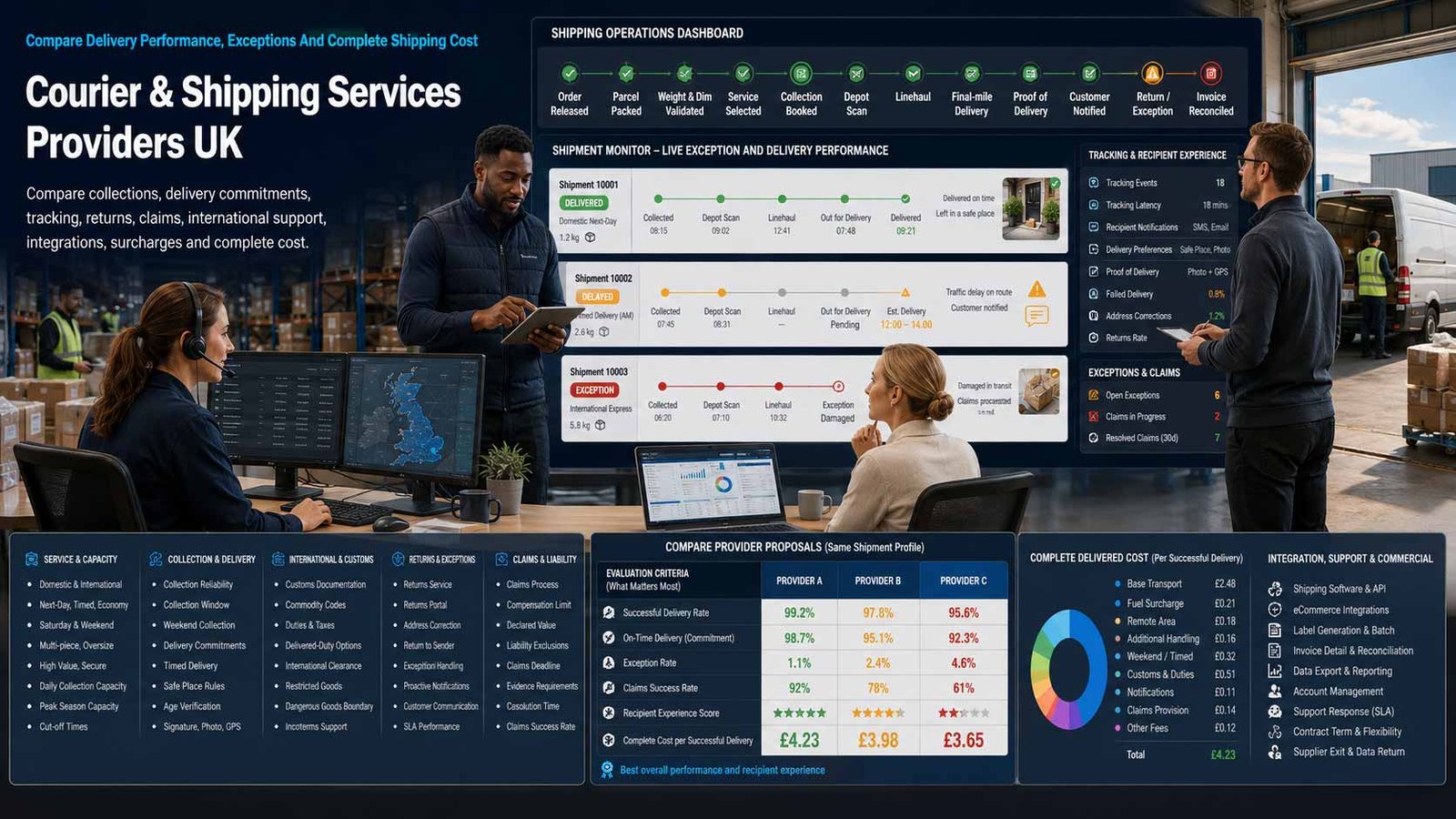 Compare Courier and Shipping Services Providers UK UK business comparing courier and shipping providers, delivery services, tracking and costs